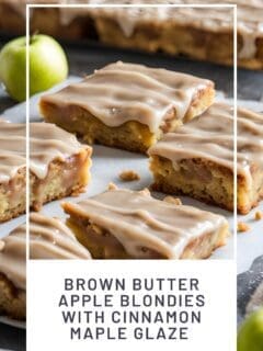 Brown Butter Apple Blondies with Cinnamon Maple Glaze