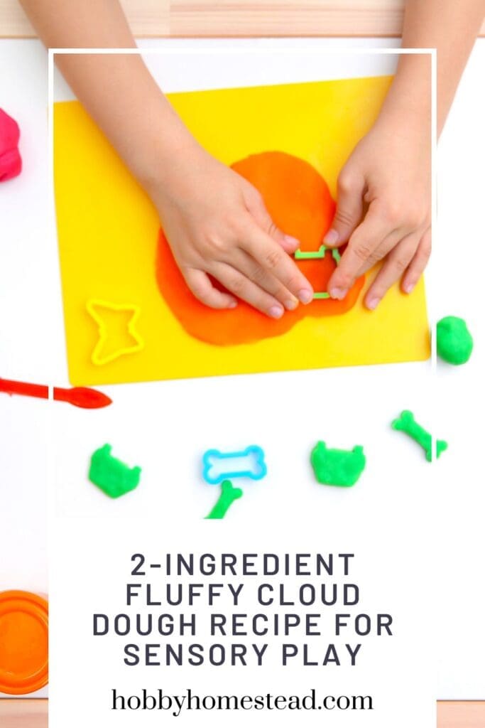 2-Ingredient Fluffy Cloud Dough Recipe for Sensory Play