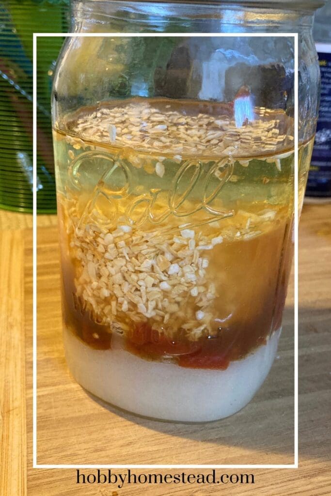 Adding French Dressing Ingredients to Mason Jar