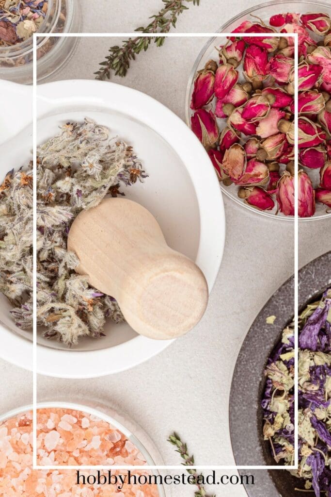 Gathering supplies for homemade bath salts