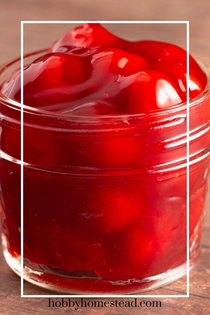 Jar of Freshly Made Thick Cherry Pie Filling
