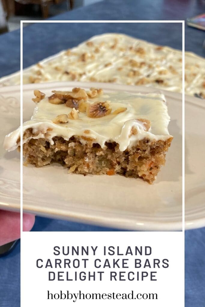 Sunny Island Carrot Cake Bars Delight Recipe