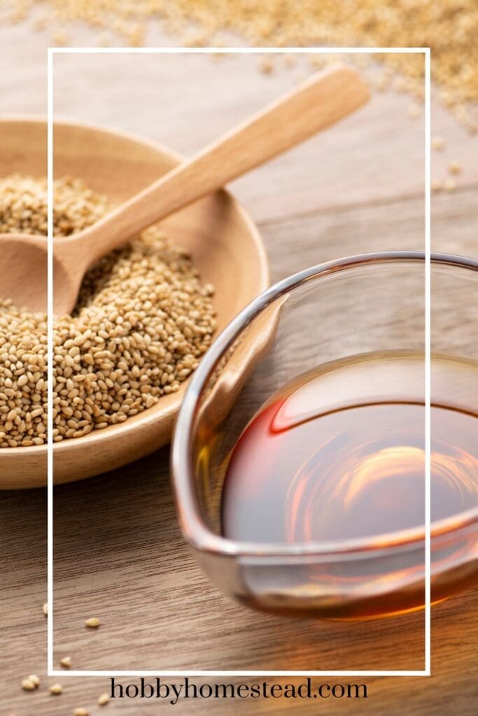 sesame seed oil in a bowl