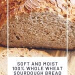 Soft and Moist 100% Whole Wheat Sourdough Bread Recipe