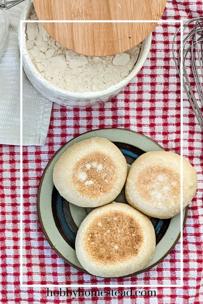 Sourdough English Muffins on Plate