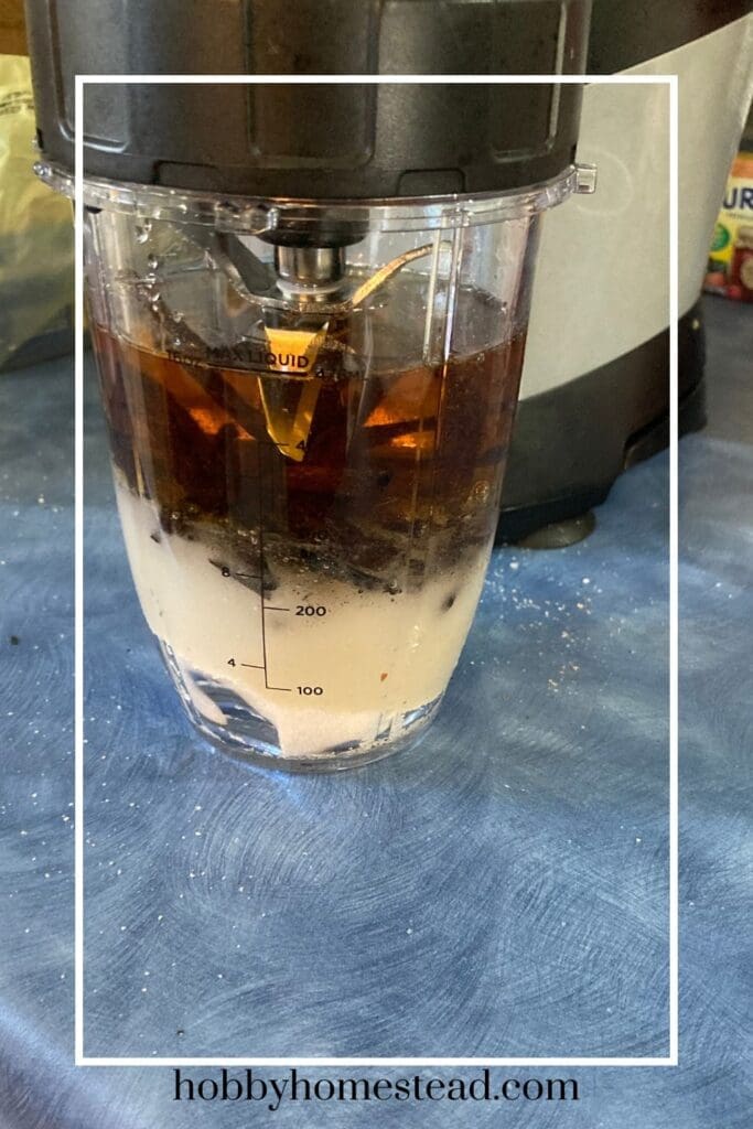 Adding the Ingredients to the blender for vanilla paste