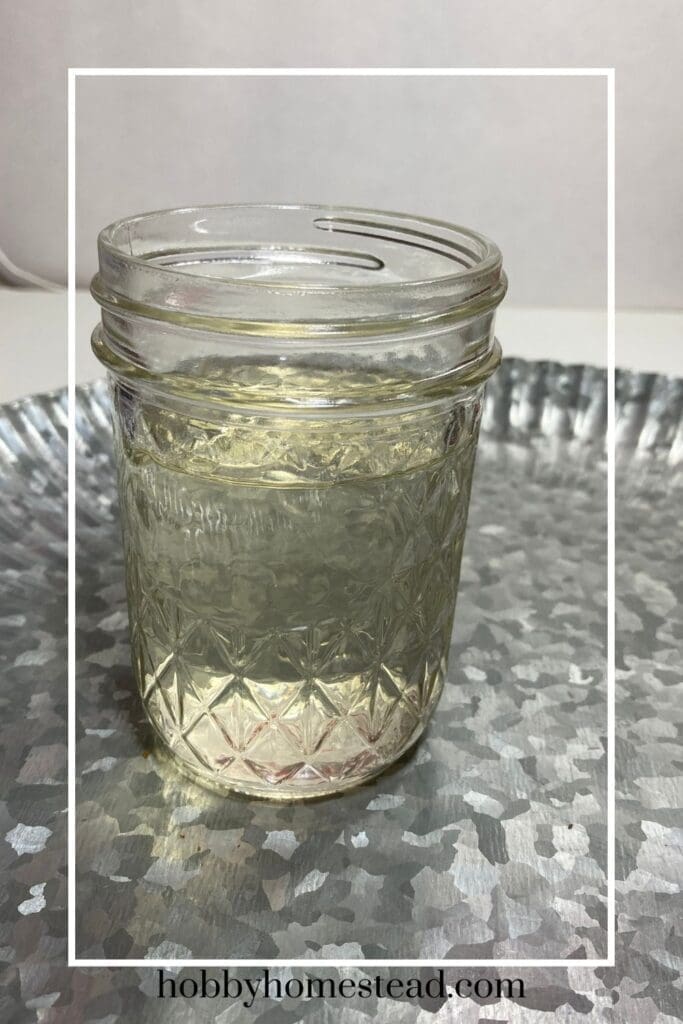 Homemade simple syrup in a jar