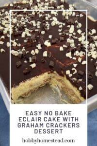 Easy No Bake Eclair Cake with Graham Crackers Dessert