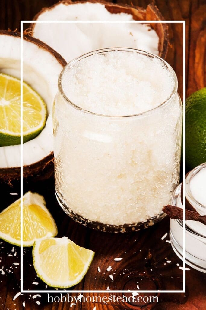 jar of coconut and lime diy scrub