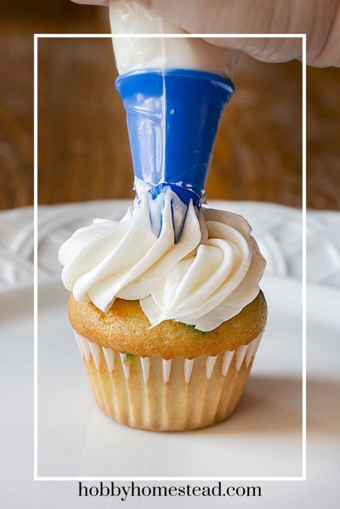 Piping Frosting on Cup Cake