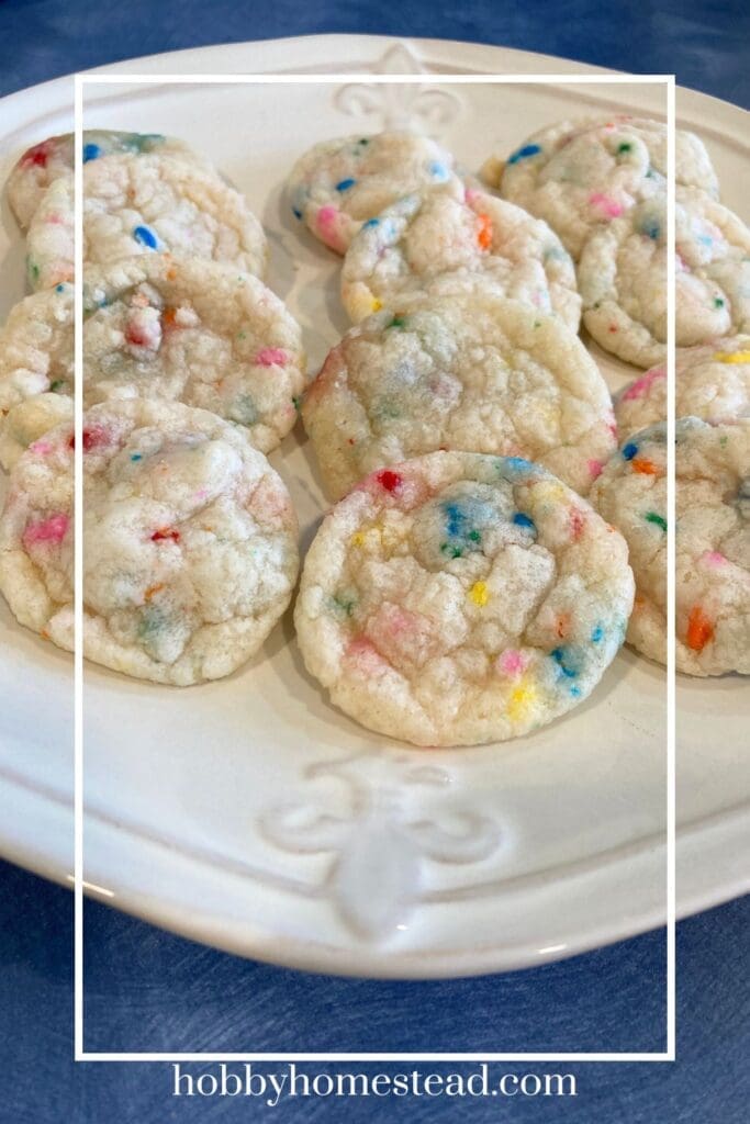 Plate of butter cookies with sprinkles