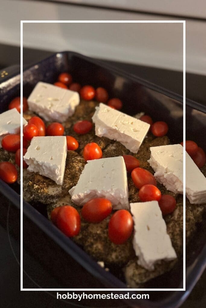 Chicken with Herbs Feta and Tomatoes