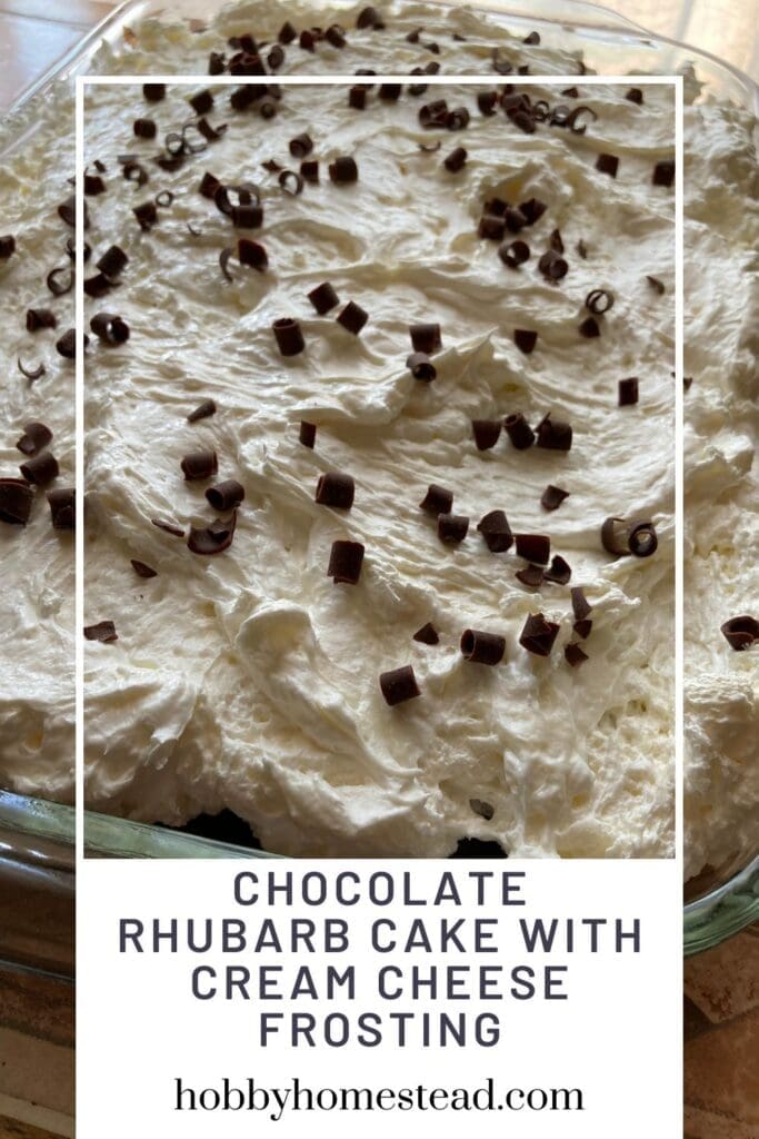 Chocolate Rhubarb Cake with Cream Cheese Frosting