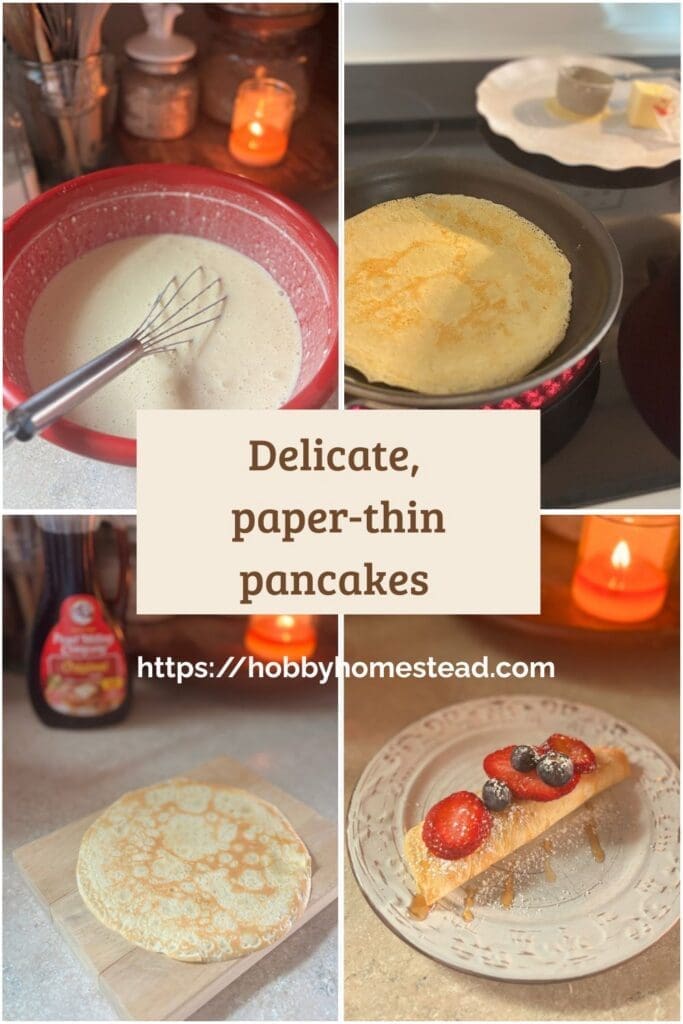 Crepe are delicate, paper-thin pancakes