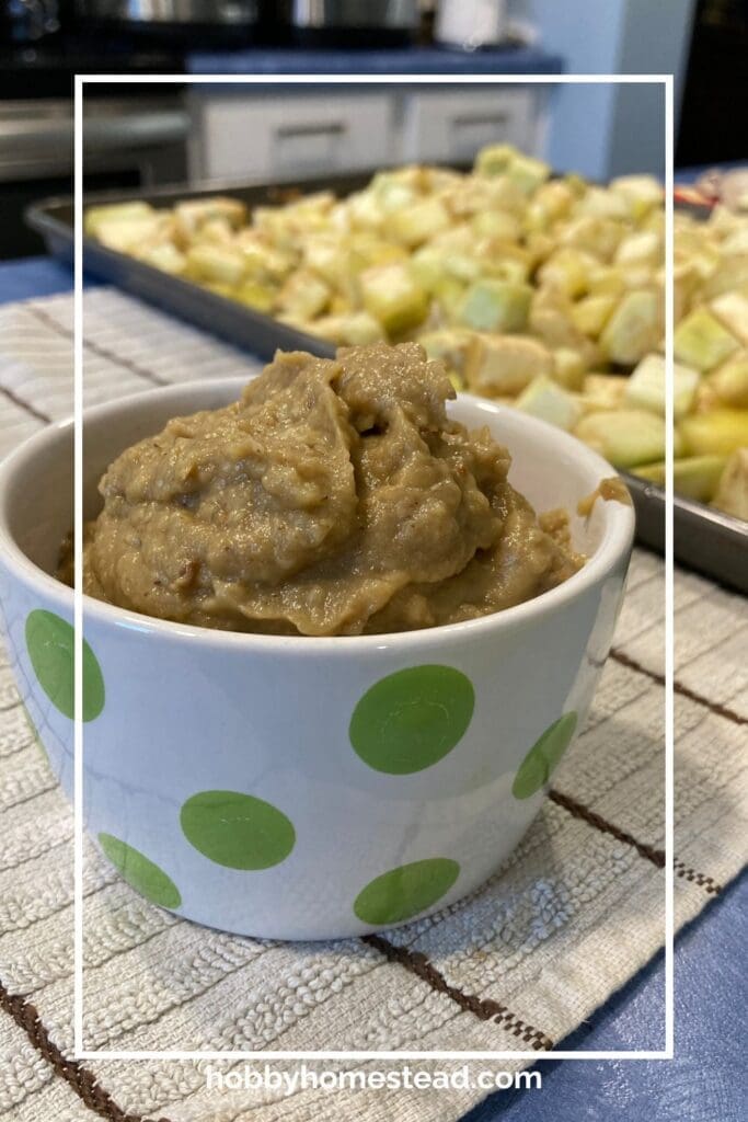 Cup of Puree Eggplant Ready for Recipes