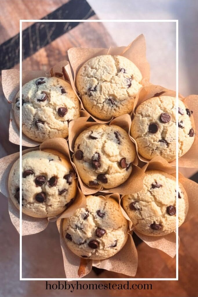 Jumbo Chocolate Chip Muffins with crackly top