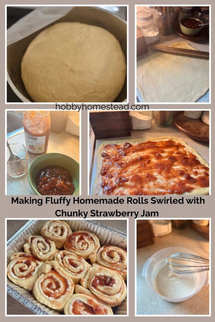 Making Fluffy Homemade Rolls Swirled with Chunky Strawberry Jam