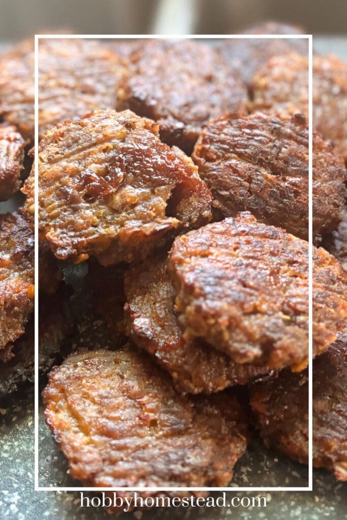 Pile of Baked Strawberry Sausage Patties