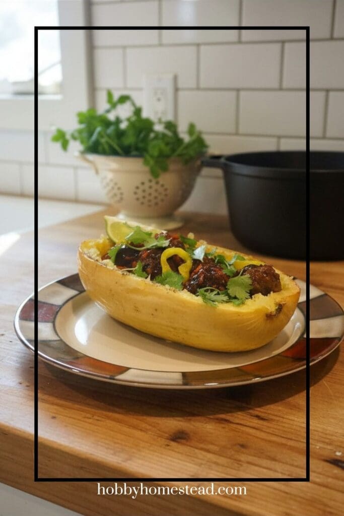 Banh Mi Inspired Meatballs with Spaghetti Squash